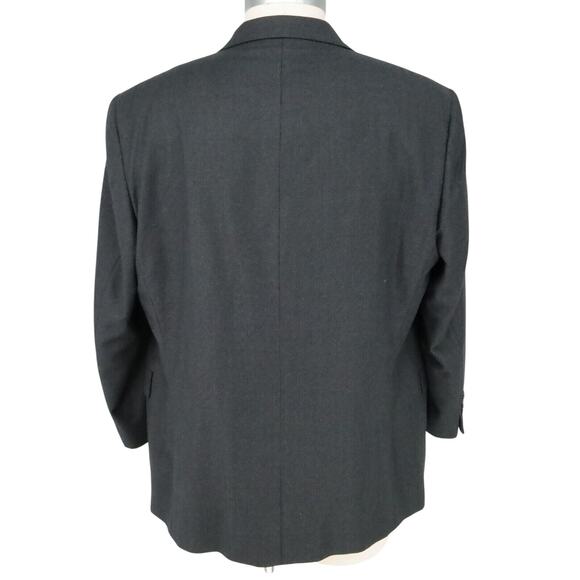 Joseph Abboud Sport Coat Mens 48R Black Micro Stripe Wool Tweed Jacket Lined - Picture 2 of 16